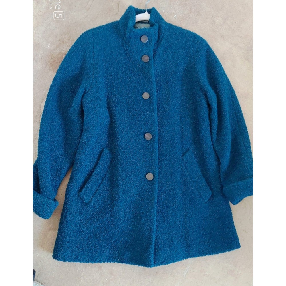 Bromley   Boiled Wool Teal  Coat  size 4 fits Medium as well
